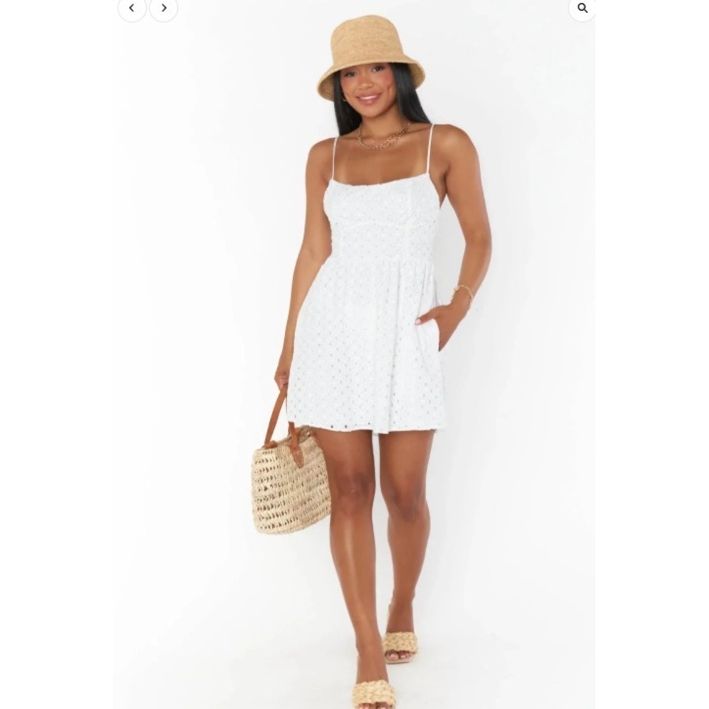 Show Me Your Mumu® (Women's‎ MEDIUM) Out Of Town™ Mini Dress in White Eyelet